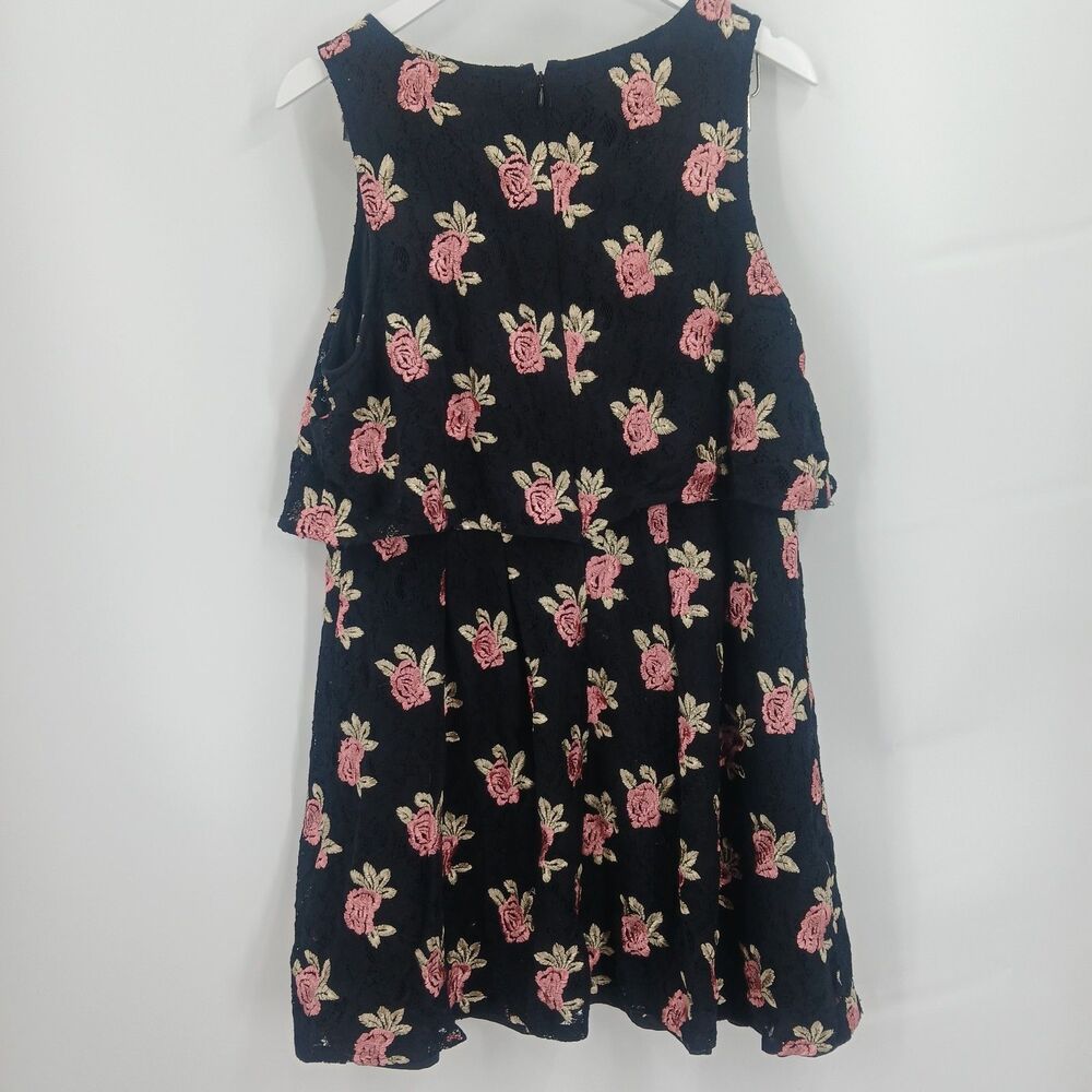 Elle pink and black Floral Print Sleeveless Dress plus Size 16